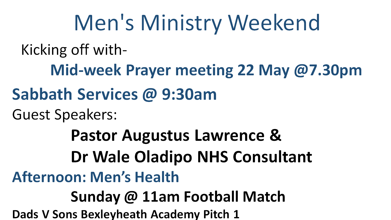 Men’s Ministry Weekend